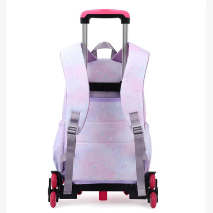 Trolley Schoolbag kids school Backpack for girls Wheel Children School With Wheels Removable Kids Luggage Book Bags