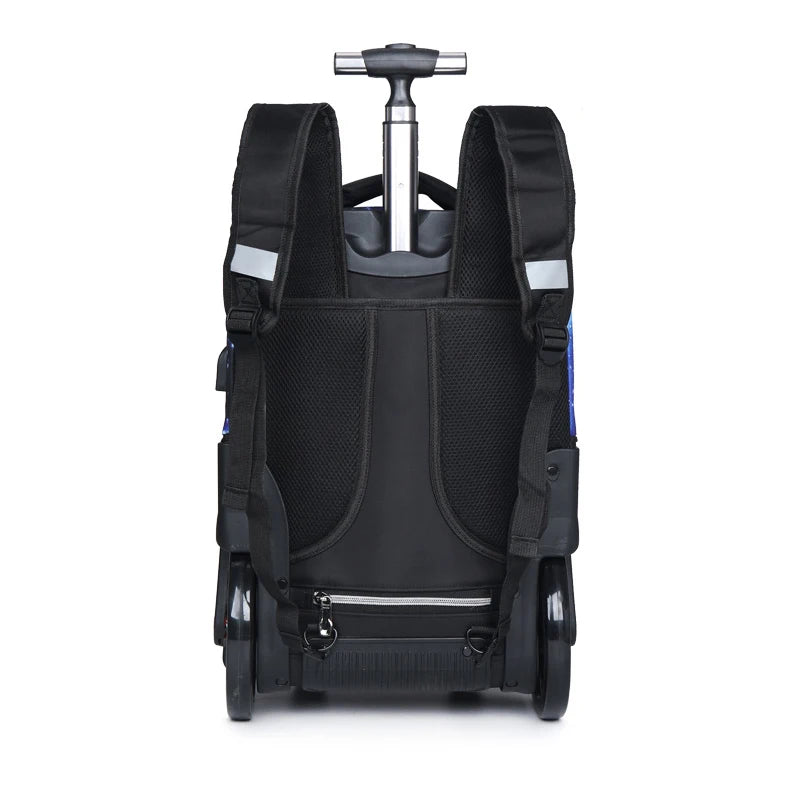 Trolley backpacks bags for teenagers School Wheeled backpack for girls USB Charging Port backpack On wheels luggage Rolling Bags