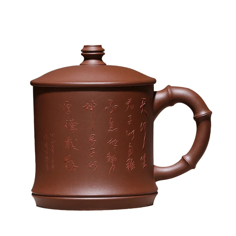 "True art" Yixing Zisha Cup pure handmade tea cup tea set engraving custom Tianxingjian gentleman cup