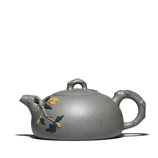 True art yixing recommended pure handwork teapot famous tea undressed ore green mud yulan half a pot