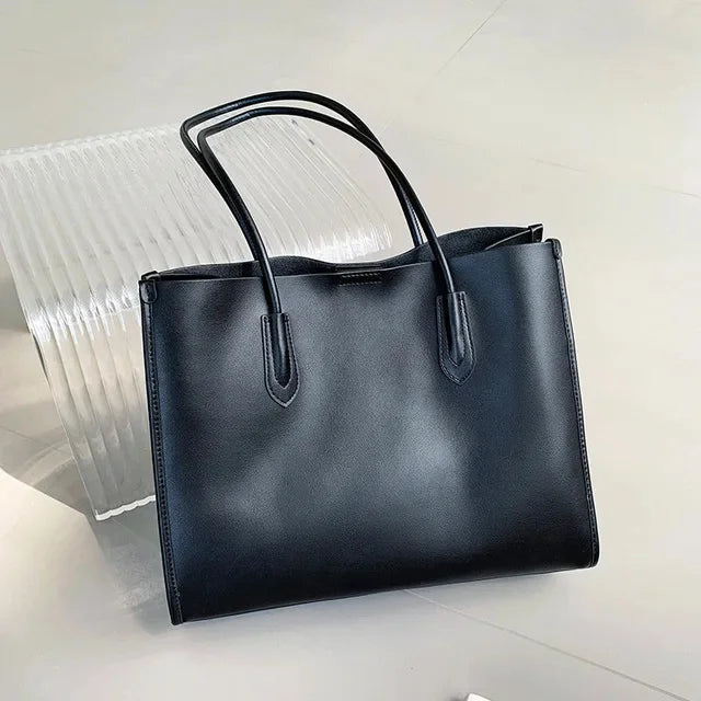 True cowhide large capacity, fashionable new high-end shoulder crossbody bag, women's handbag