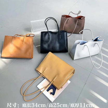 True cowhide large capacity, fashionable new high-end shoulder crossbody bag, women's handbag