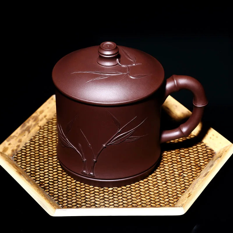 True yixing purple sand cup of pure manual cover cup foam cups office of famous tea custom asparagus cup