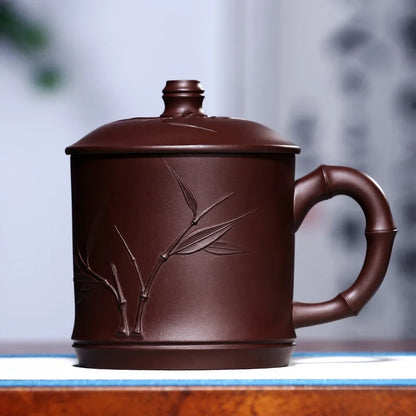 True yixing purple sand cup of pure manual cover cup foam cups office of famous tea custom asparagus cup