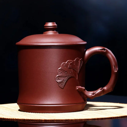True yixing purple sand cup of pure manual cover cup office cup of the tea cup than military ceramic cup
