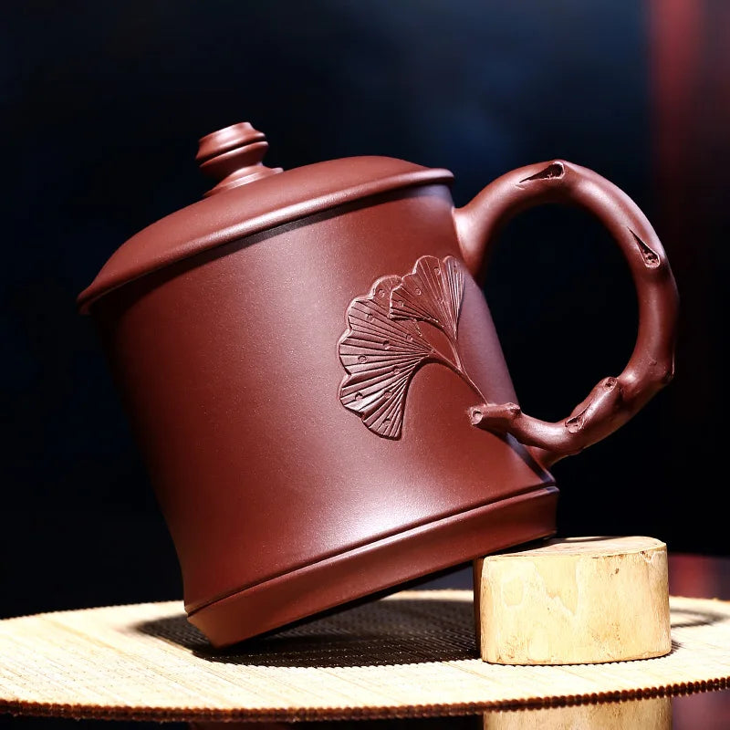 True yixing purple sand cup of pure manual cover cup office cup of the tea cup than military ceramic cup