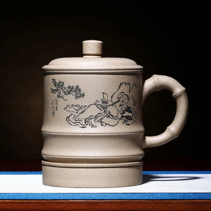 True yixing purple sand cup tank filter lid cup office cup run of mine ore mud tea tea cup joy at large cup