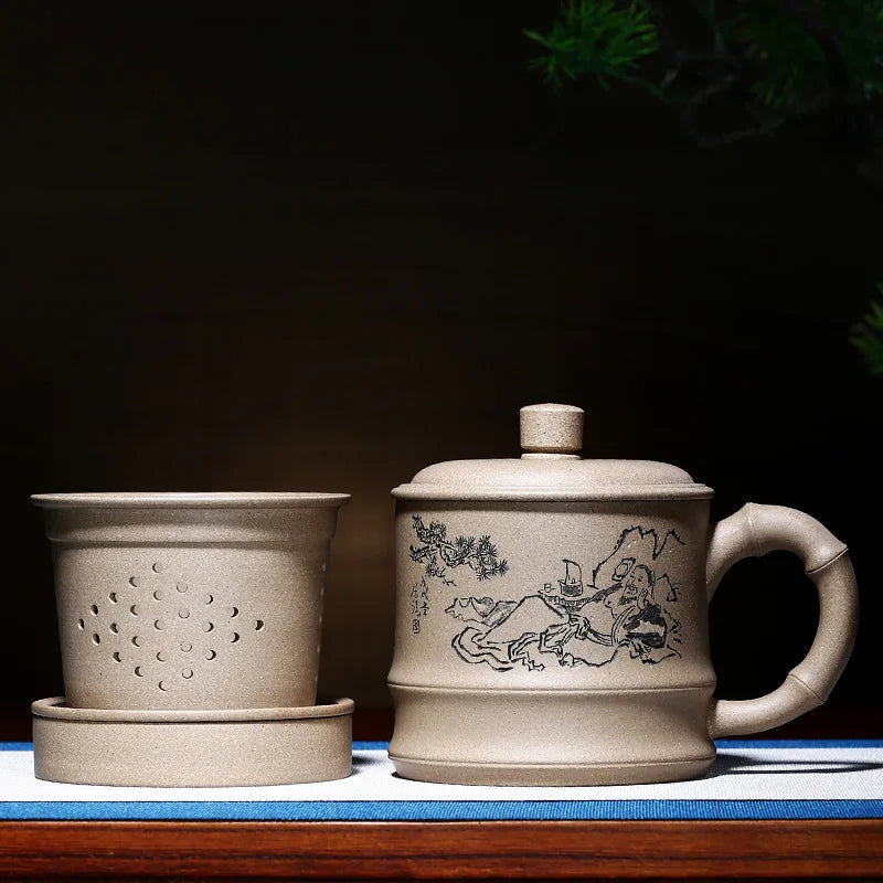 True yixing purple sand cup tank filter lid cup office cup run of mine ore mud tea tea cup joy at large cup