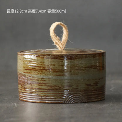 Trumpet Hermetic Pots Japanese Style Sugar Bowl Sealed Pot Tea Box Tangerine Peel Pot Ceramic Flower Tea Coarse Pottery Teaware