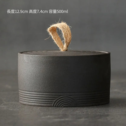 Trumpet Hermetic Pots Japanese Style Sugar Bowl Sealed Pot Tea Box Tangerine Peel Pot Ceramic Flower Tea Coarse Pottery Teaware