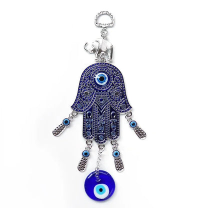Turkish Blue Evil Eye Amulets Hand Wall Protection Hanging Lucky Pendant Wind Chimes Garden Home Decorations Ornament