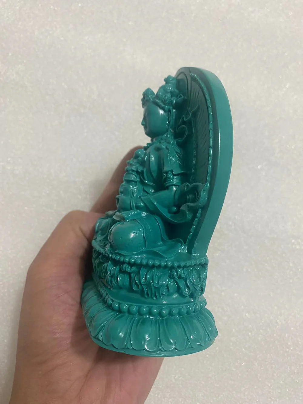 Turquoise lotus statue of guanyin buddha stone art sculpture home living room Bedroom office decoration ornaments