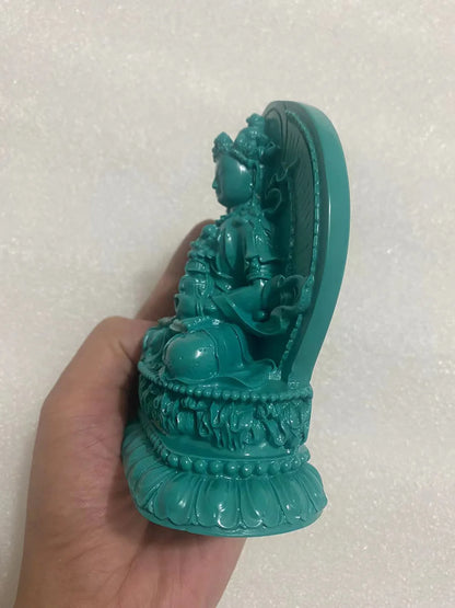 Turquoise lotus statue of guanyin buddha stone art sculpture home living room Bedroom office decoration ornaments