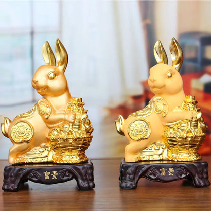 Twelve Zodiac Signs Attract Wealth Rabbit Ornaments Rich and Noble Rabbit Handicrafts Feng Shui Attract Wealth Decorative Gifts