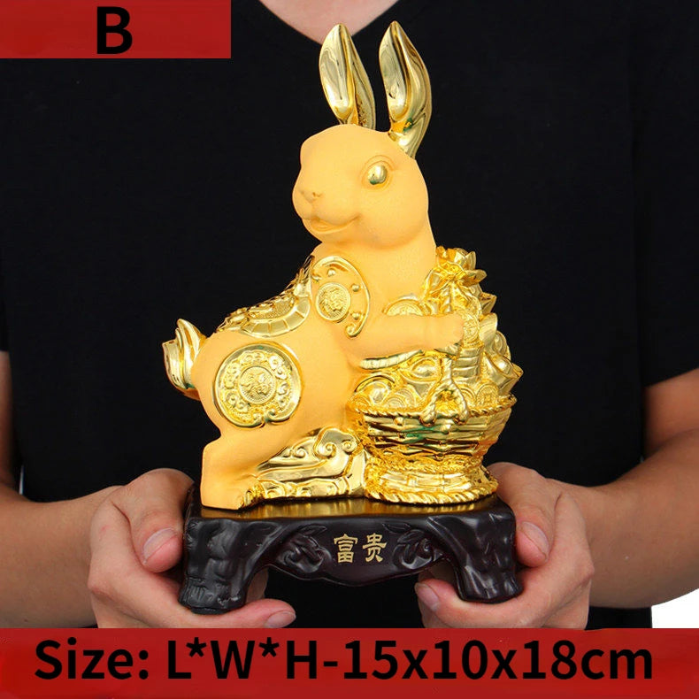Twelve Zodiac Signs Attract Wealth Rabbit Ornaments Rich and Noble Rabbit Handicrafts Feng Shui Attract Wealth Decorative Gifts