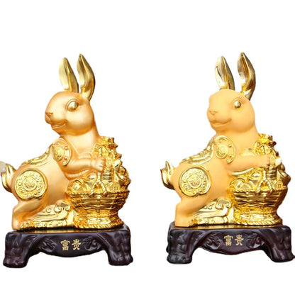 Twelve Zodiac Signs Attract Wealth Rabbit Ornaments Rich and Noble Rabbit Handicrafts Feng Shui Attract Wealth Decorative Gifts