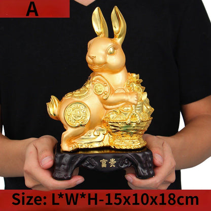 Twelve Zodiac Signs Attract Wealth Rabbit Ornaments Rich and Noble Rabbit Handicrafts Feng Shui Attract Wealth Decorative Gifts