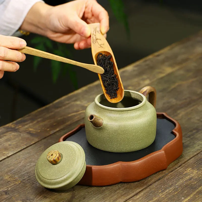 Twisted Clay Dezhong Purple Clay Pot Handmade Raw Ore Bean Paste Dezhong Pot Gongfu Teapot Tea Set One Piece Dropshipping Manufa