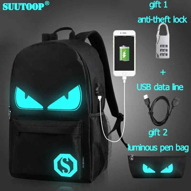 USB Charge music luminous 2024 new unisex school For teenage teenagers backpack to school Student book bag for boys girls
