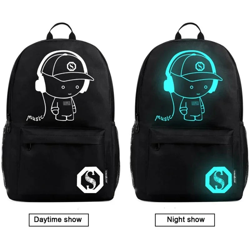 USB Charge music luminous 2024 new unisex school For teenage teenagers backpack to school Student book bag for boys girls