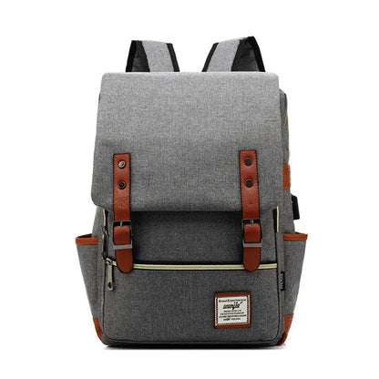 USB Charger Bag Women Canvas Backpacks for Teenager Girls Men Casual Student School Bag Fashion Travel Rucksacks for Laptop