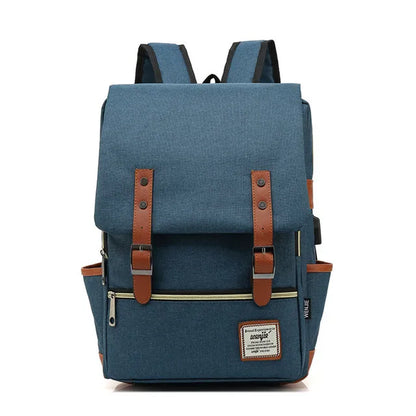 USB Charger Bag Women Canvas Backpacks for Teenager Girls Men Casual Student School Bag Fashion Travel Rucksacks for Laptop