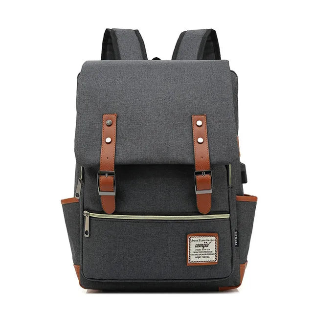 USB Charger Bag Women Canvas Backpacks for Teenager Girls Men Casual Student School Bag Fashion Travel Rucksacks for Laptop