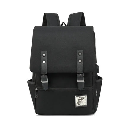 USB Charger Bag Women Canvas Backpacks for Teenager Girls Men Casual Student School Bag Fashion Travel Rucksacks for Laptop