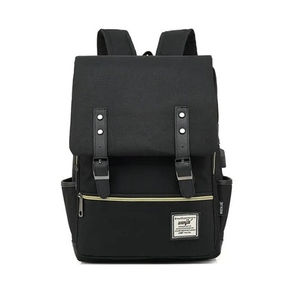 USB Charger Bag Women Canvas Backpacks for Teenager Girls Men Casual Student School Bag Fashion Travel Rucksacks for Laptop