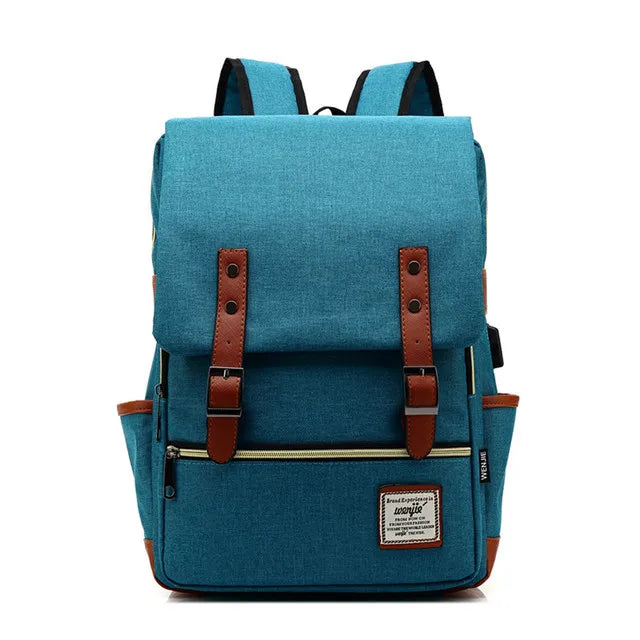 USB Charger Bag Women Canvas Backpacks for Teenager Girls Men Casual Student School Bag Fashion Travel Rucksacks for Laptop