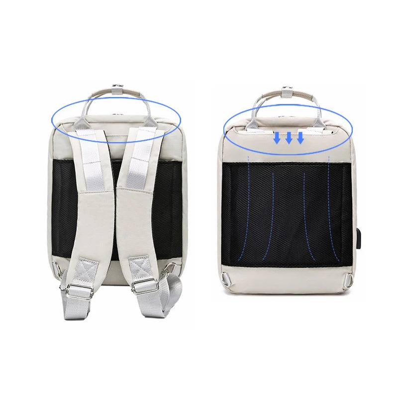 USB Charging Women Backpack 14 15.6 Inch Laptop Backpack Fashion Function School Backpack Travel Bag
