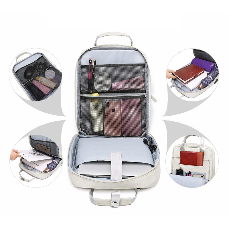 USB Charging Women Backpack 14 15.6 Inch Laptop Backpack Fashion Function School Backpack Travel Bag