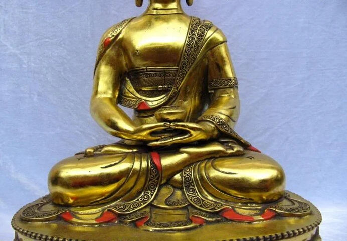 USPS to USA S2963 20" Tibet Temple Copper Bronze Gild Amitayus Sakyamuni Tathagata Buddha Statue
