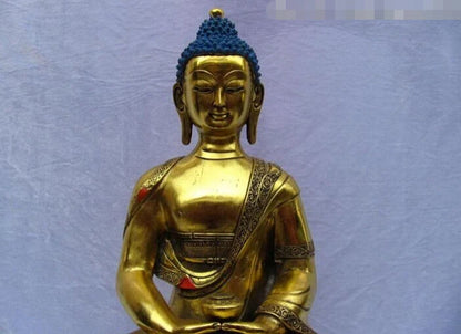 USPS to USA S2963 20" Tibet Temple Copper Bronze Gild Amitayus Sakyamuni Tathagata Buddha Statue