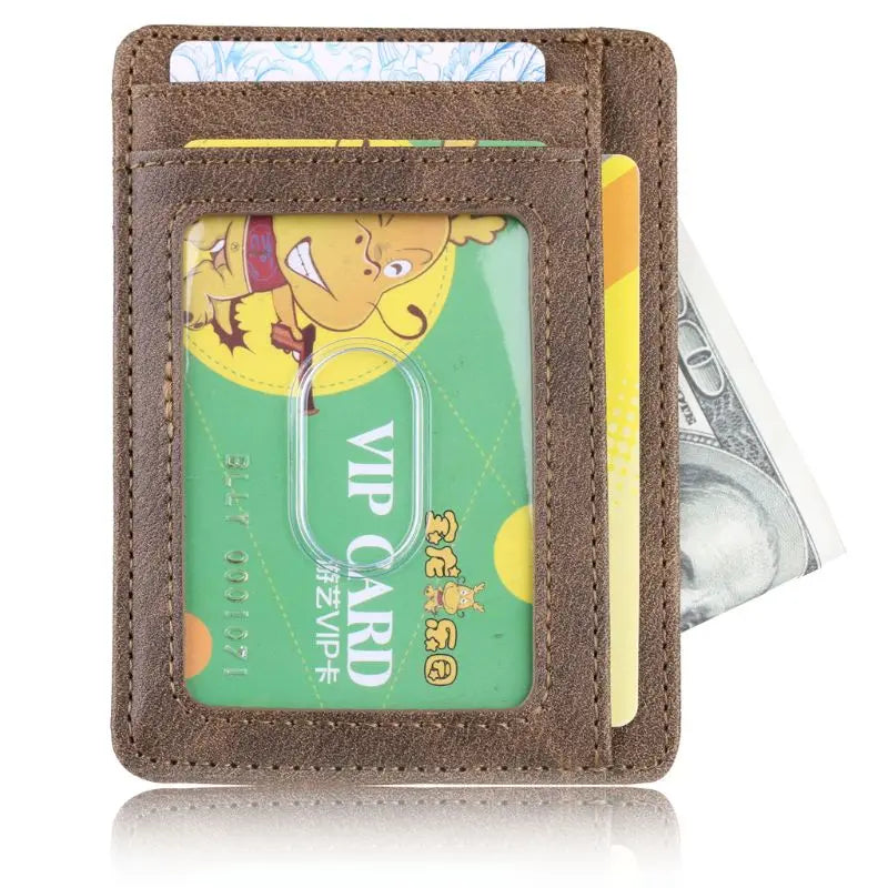 Ultra Slim RFID Blocking Minimalist Wallet Business Card Cover Case Super Thin Men Leather Bank ID Credit Card Holders