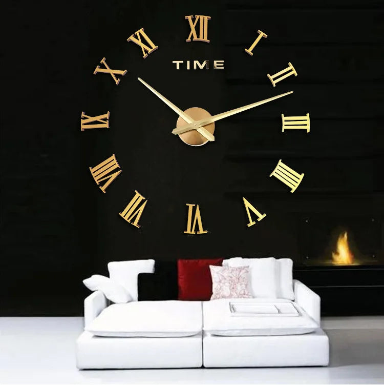 Ultra large creative Roman wall clock living room acrylic clock home decoration minimalist DIY creative wall clock
