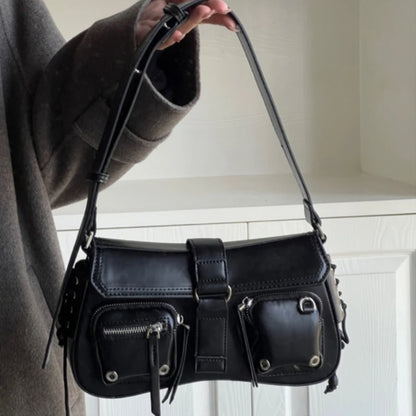 Underarm Bag Leather Tote Bag Handbag Cool Leisure Bags Trendy Armpit Bag