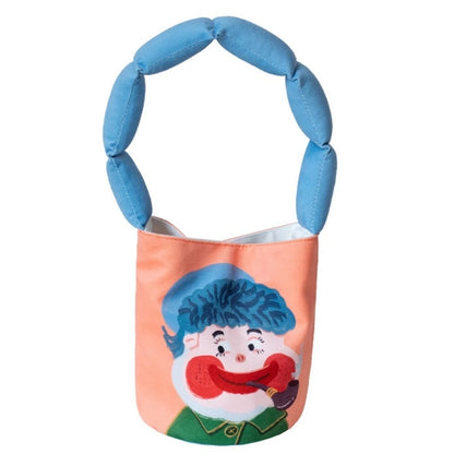 Unique Design Women's Portable Bucket Bag with Eye Catching Cartoon Handbag