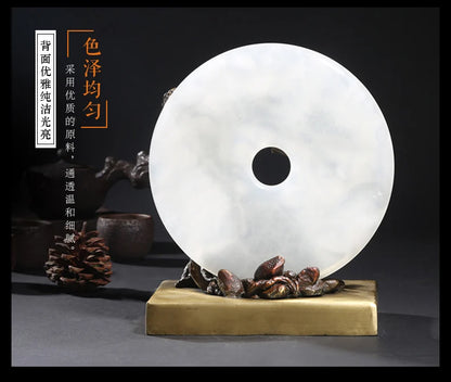 Unique GIFT #  home Business best Decoration 3D Tree Auspicious bird ART BRASS JADE statue sculpture # 23 CM