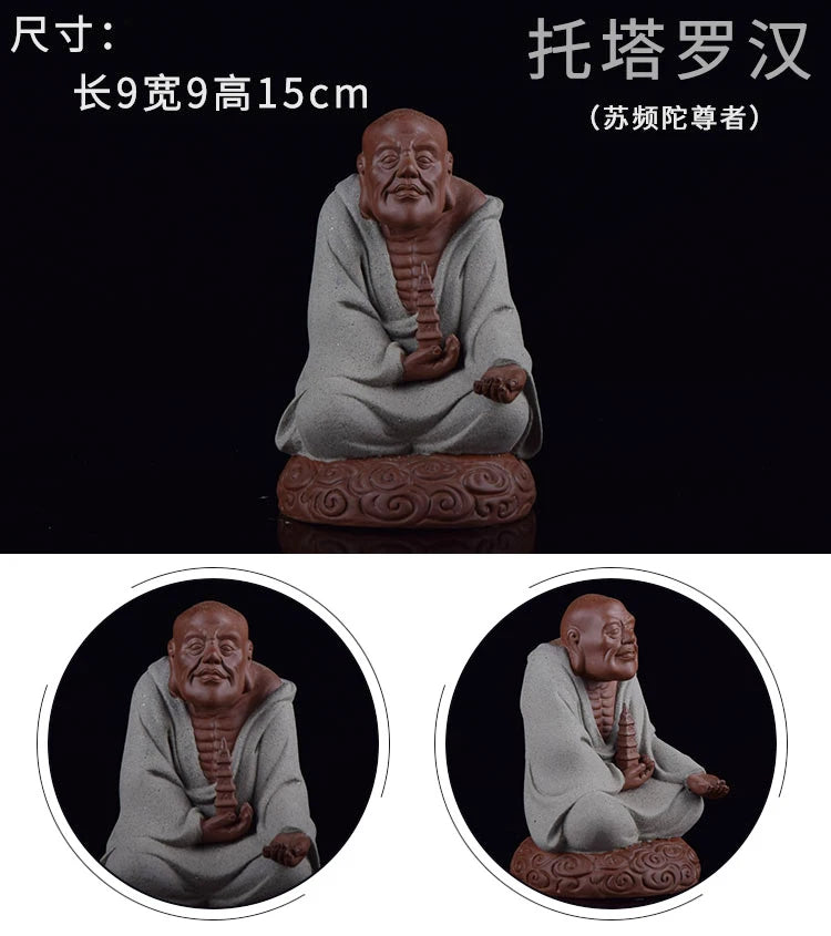 Unique # Marvellous ART# TOP COOL # Asian Buddhism handmade 18 Luo Han Arhat buddha enameled pottery sculpture FENG SHUI Statue