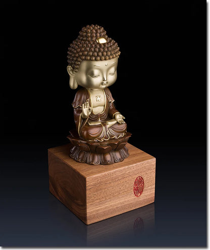 Unique - OFFICE High-grade ART -Business art talisman Decorative Buddha statues brass Hand engraving art sculpture  30CM