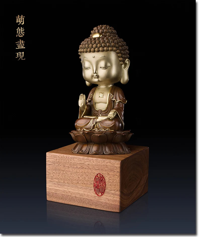 Unique - OFFICE High-grade ART -Business art talisman Decorative Buddha statues brass Hand engraving art sculpture  30CM