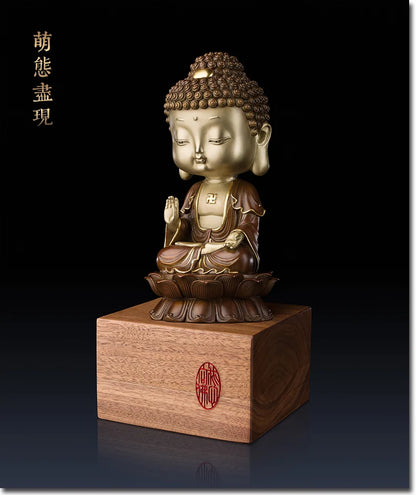 Unique - OFFICE High-grade ART -Business art talisman Decorative Buddha statues brass Hand engraving art sculpture  30CM