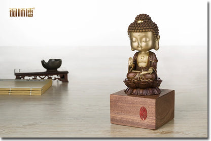 Unique - OFFICE High-grade ART -Business art talisman Decorative Buddha statues brass Hand engraving art sculpture  30CM