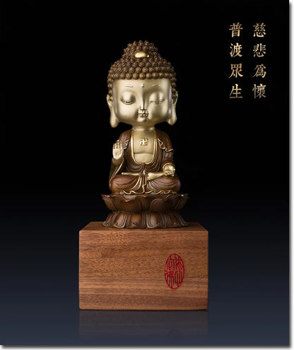 Unique - OFFICE High-grade ART -Business art talisman Decorative Buddha statues brass Hand engraving art sculpture  30CM