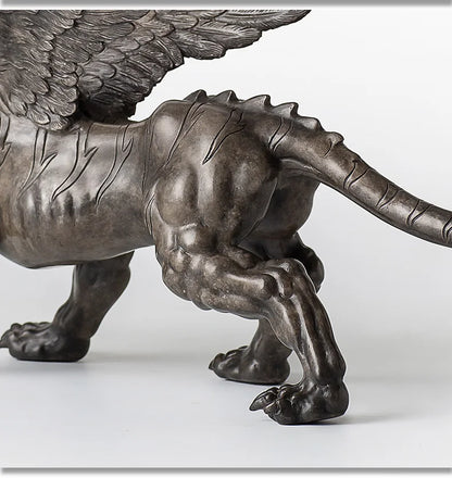 Unique Original TOP COOL Supernatural Mythical Animal Flying dragon Lion tiger Bronze carving statue HOME BAR STORE Game mount