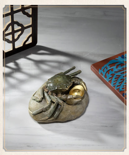 Unique TOP Recruit wealth Lucky mascot 3D crab BA FANG LAI CAI bronze sculpture HOME BAR living ROOM SHOP decorative statue