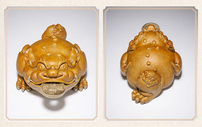 Unique TOP Recruit wealth Lucky mascot ZHAO CAI JIN CHAN bronze sculpture HOME BAR living ROOM SHOP FENG SHUI decorative statue