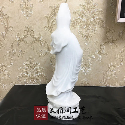 Unique- home family shop efficacious Protection Safety Health Talisman Hand carving jade Guanyin Bodhisattva Buddha statue