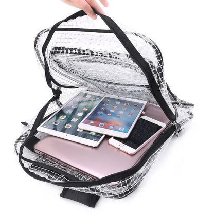 Unisex Anti-static Clear Backpack Travel Shoulder Bags PVC Rucksack Engineer Tools Bag